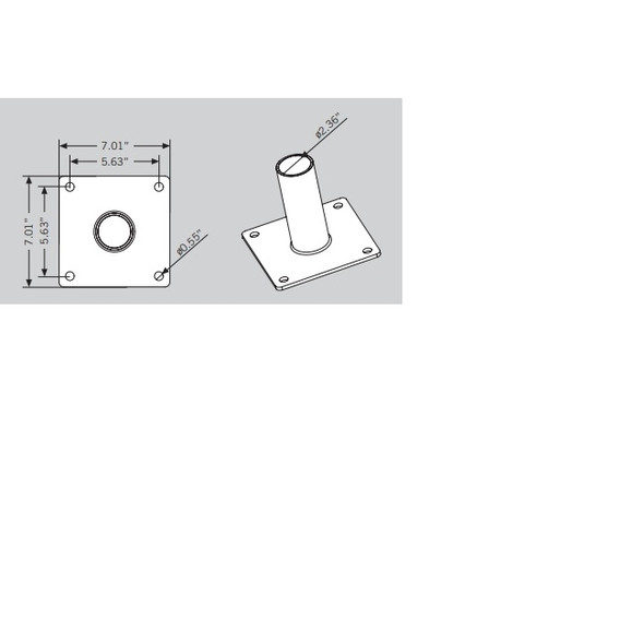 Keystone KT-WMT-S Wall Mount Tenon Single 2-3/8" Bronze