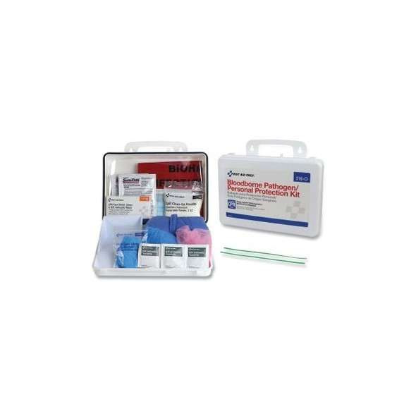 Bloodborne Pathogen Protection Kit, 31 Pieces, Plastic, Portable/Wall Mount