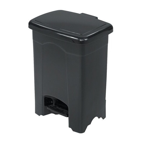 Safco 4 gal Rectangular Step-On Can, Black, Step-On, Plastic, 12 1/4 in 9710BL