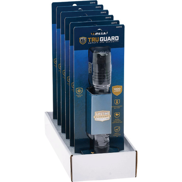 TruGuard 1000 Lm. Rechargeable LED Tactical Flashlight Pack of 12 TG-1000RFL-6/12 567500