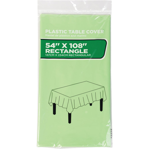 54 In. x 108 In. Lime Rectangular Plastic Table Cover WM00975723