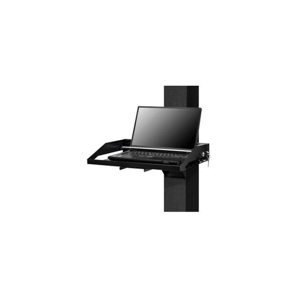 Global Industrial 17"" Locking Laptop Tray Kit 18""W x 14""D Black