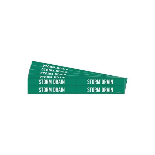 Brady Pipe Marker,White,Storm Drain,PK5 7273-4-PK