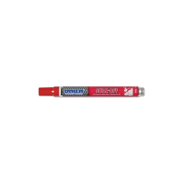 SUDZ OFF® Detergent Removable Temporary Marker, Red, Medium Pack of 12