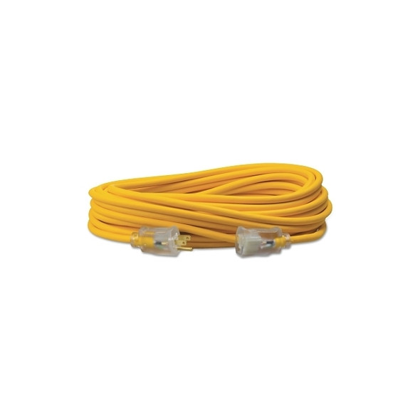 Polar/Solar® Extension Cord, 100 ft, 1 Outlet, Yellow