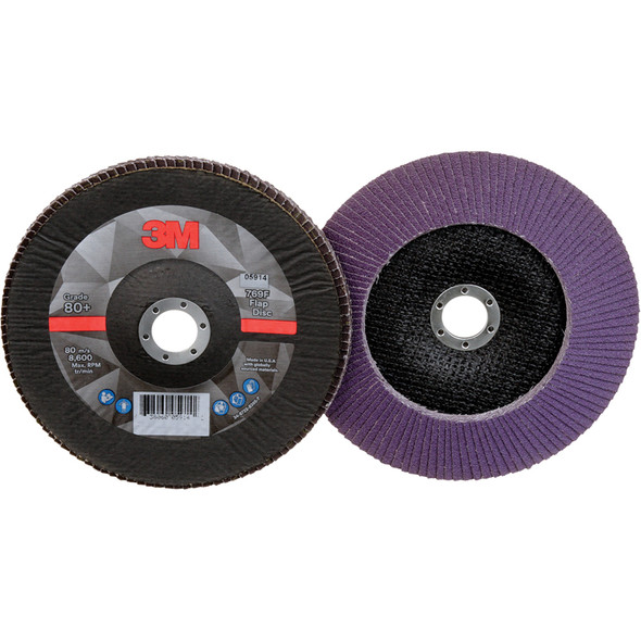Flap Disc 769F, 80+, T29, 7 in x 7/8 in 7100177999