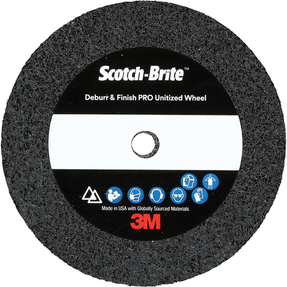 Scotch-Brite™ Deburr & Finish PRO Unitized Wheel, DP-UW, 2S Fine, 2 in x 3/4 in x 1/4 in 7100143462