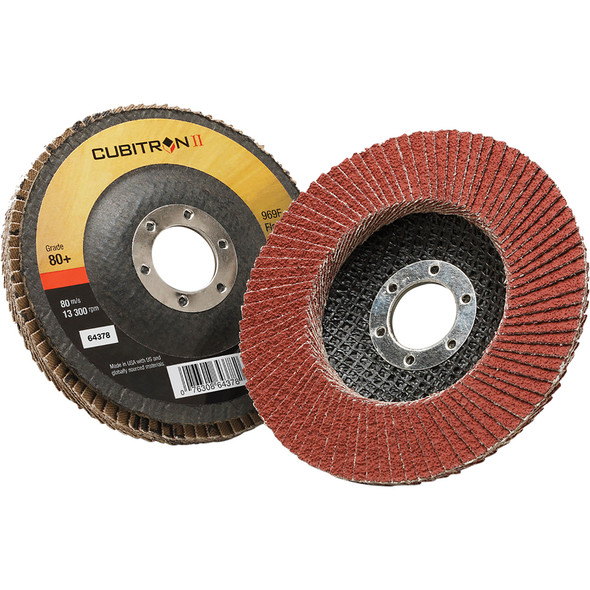 Cubitron™ II Flap Disc 969F, 80+, T27, 4-1/2 in x 7/8 in 7100104941