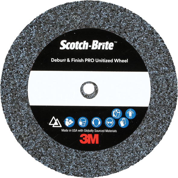Scotch-Brite™ Deburr & Finish PRO Unitized Wheel, DP-UW, 8C Coarse+, 2 in x 1/2 in x 1/4 in 7100111235