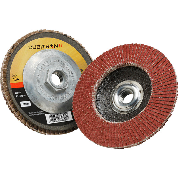 Cubitron™ II Flap Disc 969F, 40+, T29, 4 in x 3/8"-24 7100104616
