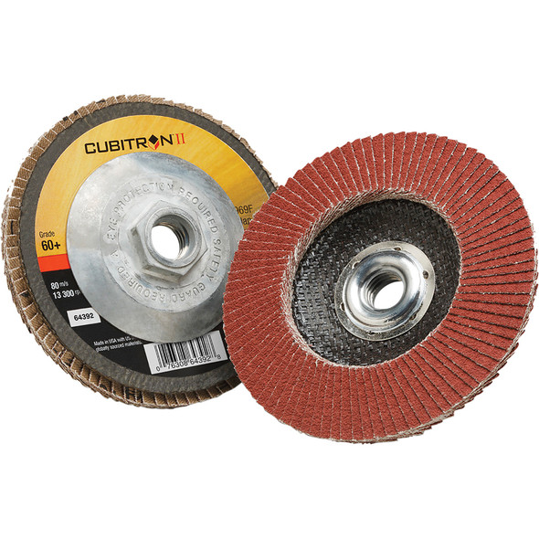 Cubitron™ II Flap Disc 969F, 60+, T29, 4 in x 3/8"-24 7100104918