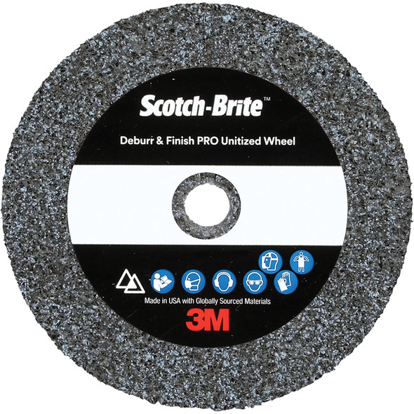 Scotch-Brite™ Deburr & Finish PRO Unitized Wheel, DP-UW, 6C Medium+, 2 in x 1/2 in x 1/4 in 7100053415