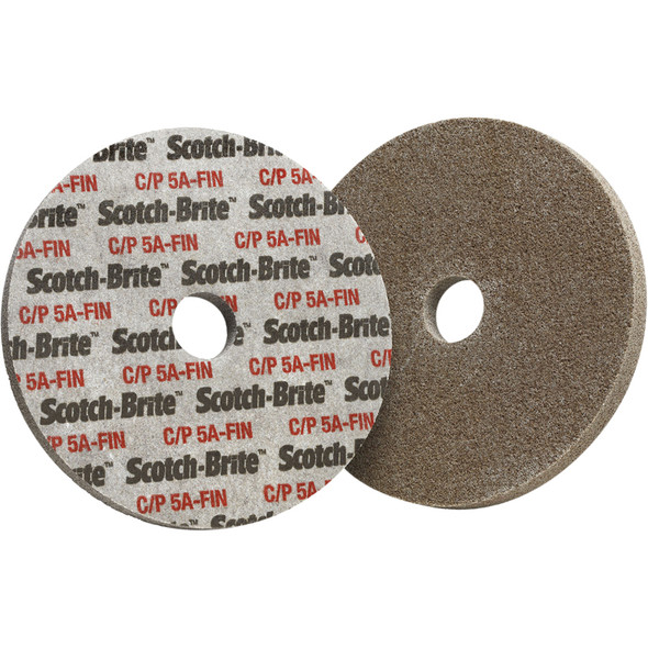 Scotch-Brite™ Cut and Polish Unitized Wheel, CP-UW, 5A Fine, 4 in x 1/8 in x 1/4 in 7100063611