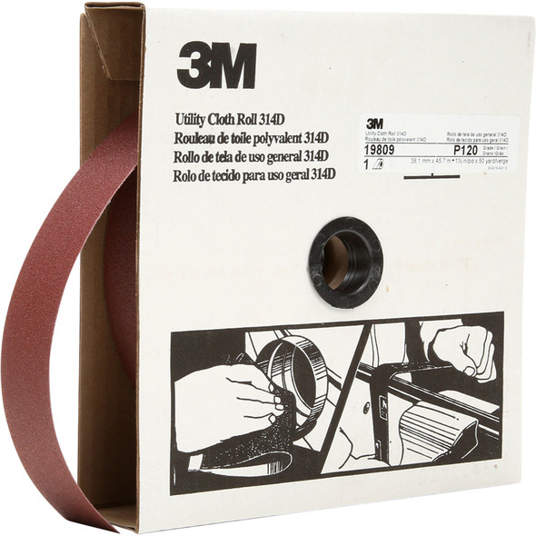 Utility Cloth Roll 314D, P120 J-weight, 1-1/2 in x 50 yd 7000118529