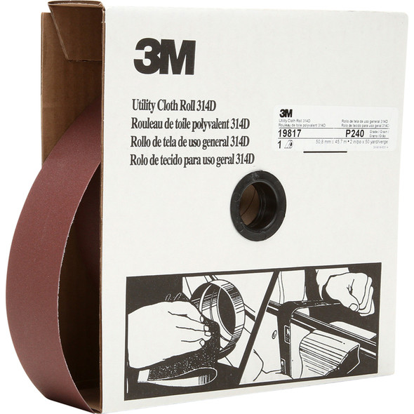 Utility Cloth Roll 314D, P240 J-weight, 2 in x 50 yd 7000118537