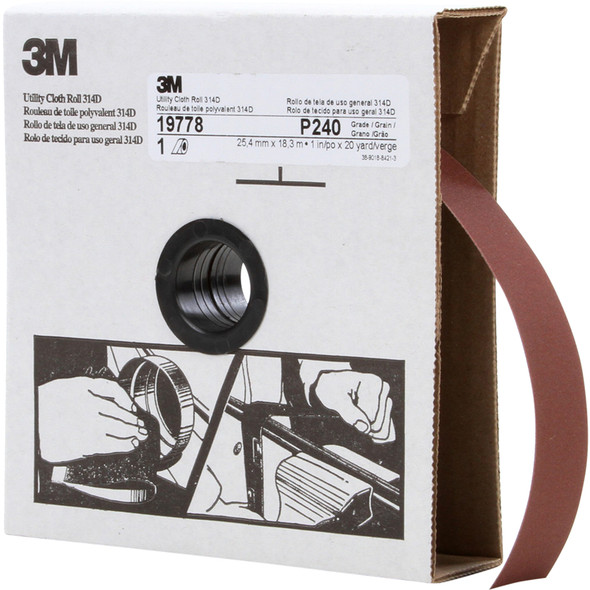 Utility Cloth Roll 314D, P240 J-weight, 1 in x 20 yd 7000118500