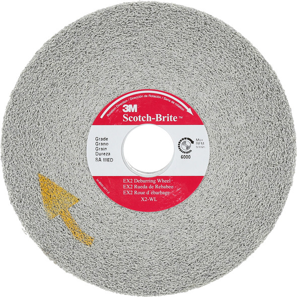 Scotch-Brite™ EX2 Deburring Wheel, X2-WL, 8A Medium, 12 in x 2 in x 5 in 7100040577