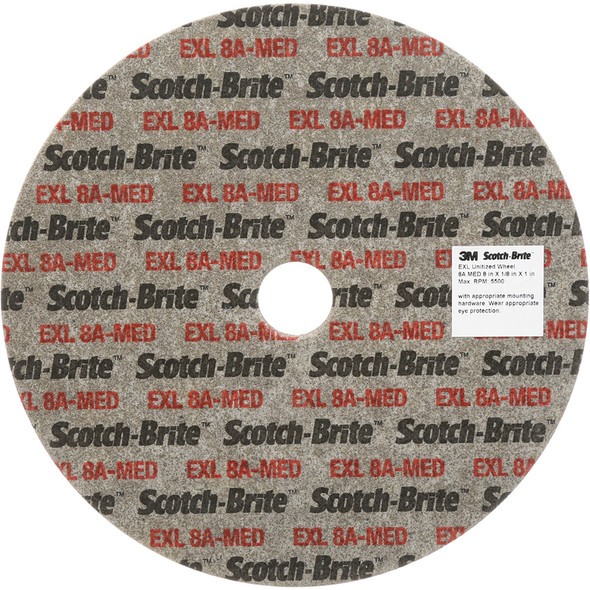 Scotch-Brite™ EXL Unitized Wheel, XL-UW, 8A Medium, 6 in x 1/8 in x 1 in 7000144599