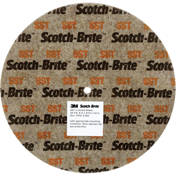 Scotch-Brite™ SST Unitized Wheel, 3 in x 3/4 in x 1/2 in 7A FIN 7010309505