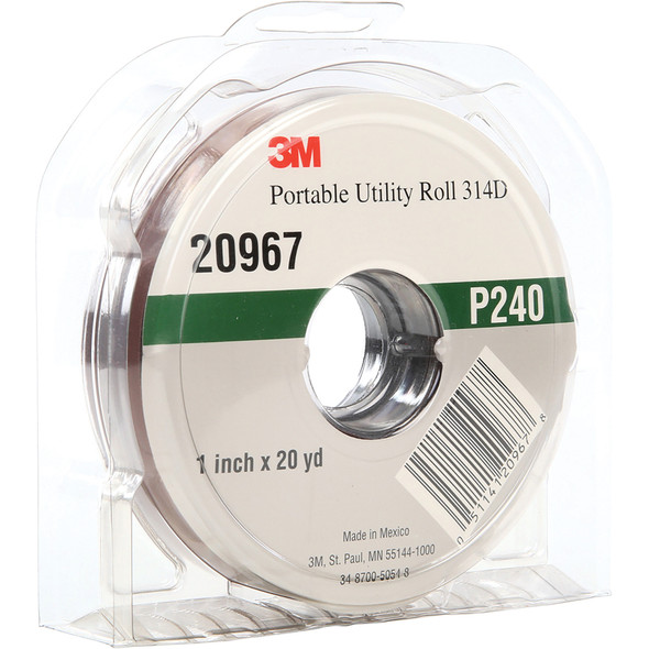 Portable Utility Cloth Roll 314D, P240 J-weight, 1 in x 20 yd 7010290604