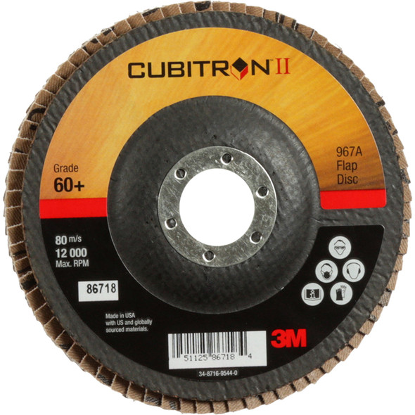 Cubitron™ II Flap Disc 967A, 60+, T27, 5 in x 7/8 in 7000148199