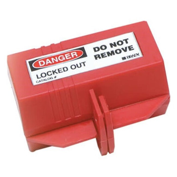 Brady® Plug Lockout w/ 1/2" Cable Hole, 110 VAC, Small, Red, 1/Each
