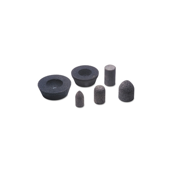 Resin Cones and Plugs, Type 18, 2 in Dia, 3 in Thick, 24 Grit, Aluminum Oxide Pack of 10