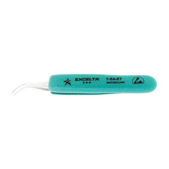 Excelta Tweezer,Curved Fine,5 in. L,SS 7-SA-ET