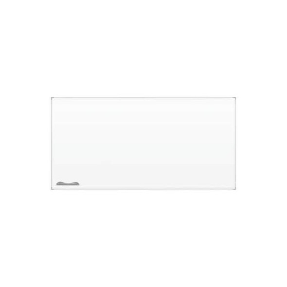 Dry Erase Board, Porcelain, 48 in, 96 in, Aluminum Frame, White, Gloss
