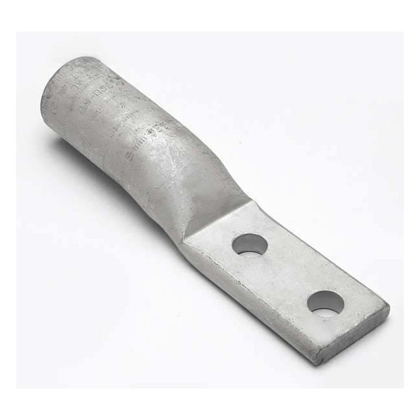 Two-Hole Compression Lug, 1/0 AWG Max, 1/2 in Stud, Long Barrel, Aluminum, Tan
