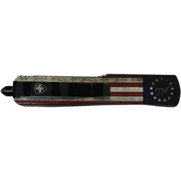 GenII Small Premium Alloy Betsy Ross Flag Dagger 440C Black S-BRF-13-1