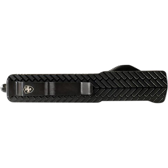 Slim Premium Aluminum Lightweight Herringbone Dagger Serrated Black D2 MA-HBG-42-1
