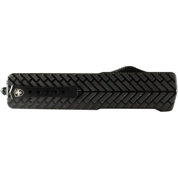 Small Premium Aluminum Lightweight Herringbone Dagger Serrated Black D2 SA-HBG-42-1