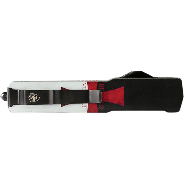 Slim Premium Aluminum Lightweight Templar Flag Dagger Serrated Black D2 MA-TK-42-1