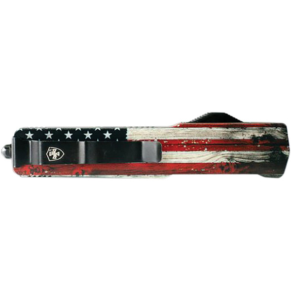 Slim Premium Aluminum Lightweight Wood US Flag Drop Serrated Black D2 MA-WUS-62-1
