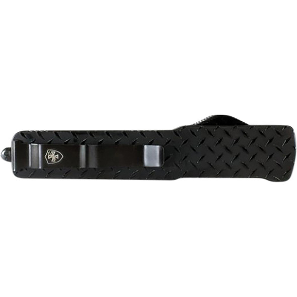 Slim Premium Aluminum Lightweight Diamond Plate Dagger Serrated Black D2 MA-DPG-42-1