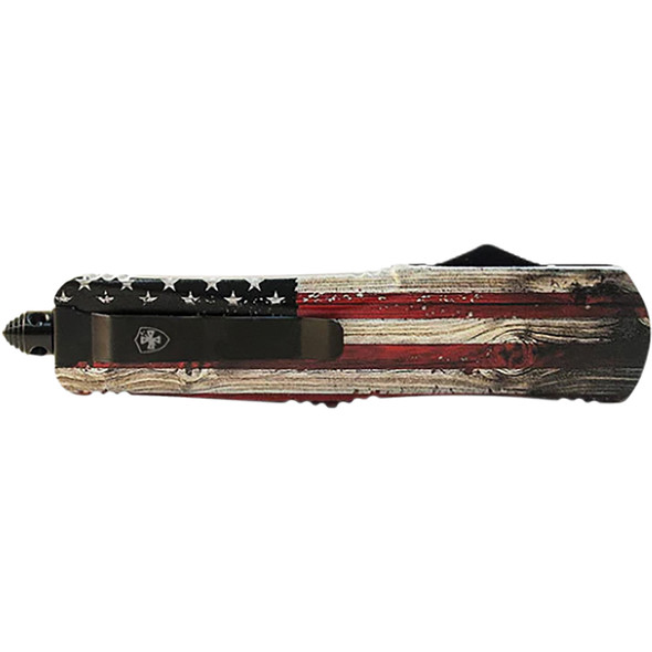 GenII Large Premium Alloy Wood US Flag Dagger 440C Silver L-WUS-13-2