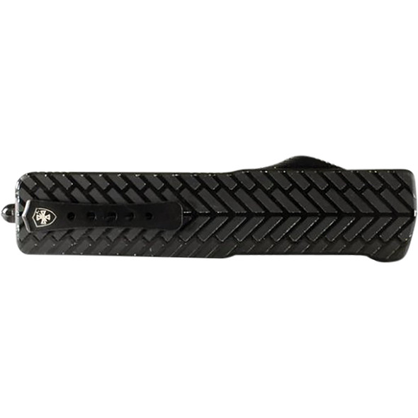 Large Premium Alloy Weighted Herringbone Dagger Serrated Black D2 LZ-HBG-42-1
