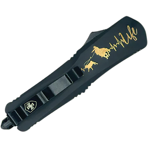 GenII Large Premium Alloy Cowboy Way Dagger  440C Black L-CBW-13-1