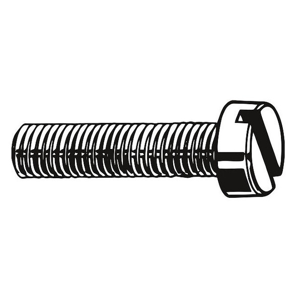 M8-1.25 x 25 mm Slotted Cheese Machine Screw, Plain 18-8 Stainless Steel, 25 PK