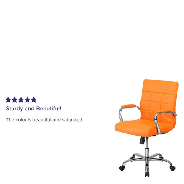 Contemporary Chair Fixed Arms, 18-1-2" to 22-1-4" Height, Metal, Orange  GO-2240-ORG-GG