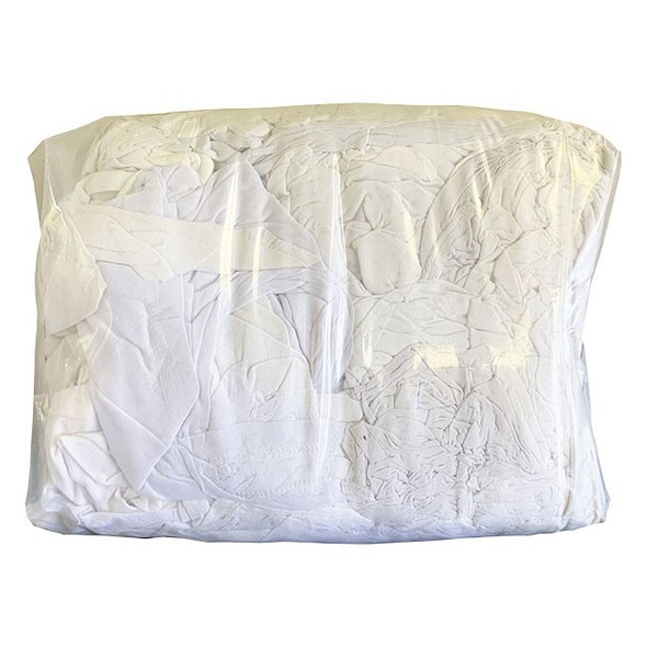 FyterTech Spilfyter™ Reclaimed Bulk Rags, T-Shirt, White, 25 lb