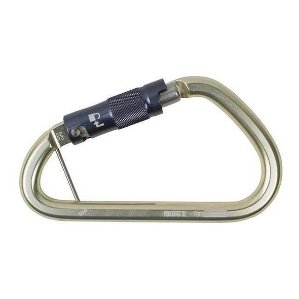 Gemtor Carabiner, Auto-Lock, 2" Length, 2" Gate Opening, Aluminum, Gold 5742