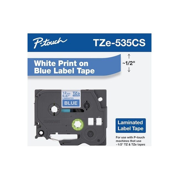 Brother Label/RibbonCartridge,White,15/32inW TZE535G Pack of 6