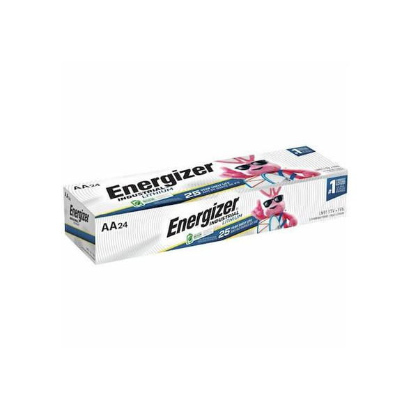 Energizer Industrial Lithium AA Lithium Battery, 1.5V DC, PK24 LN91