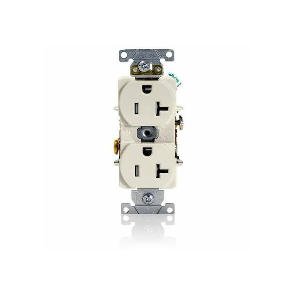 Leviton Duplex Outlet, Light Almond 20A, 125V T5362-T