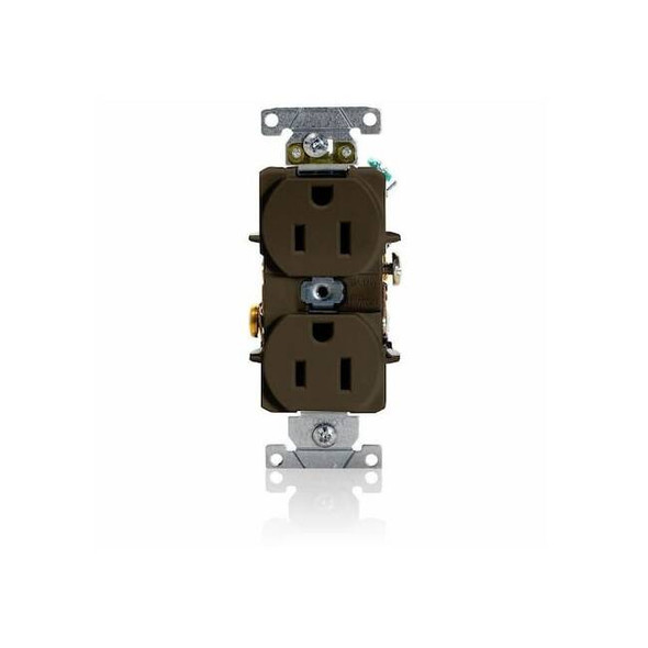 Leviton Duplex Receptacle Outlet,15A,Brown,125V 5262-S
