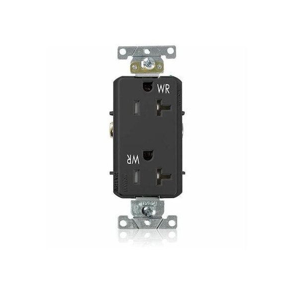 Leviton Receptacle Outlet,20A,Black,125V WTD20-E