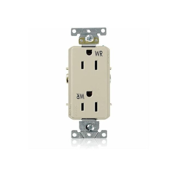 Leviton Receptacle Outlet,15A,Ivory,125V WDR15-I