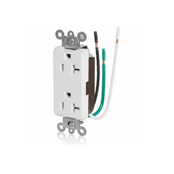Leviton Receptacle Outlet,20A,White,125V 16352-LW